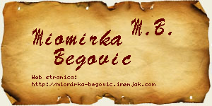 Miomirka Begović vizit kartica